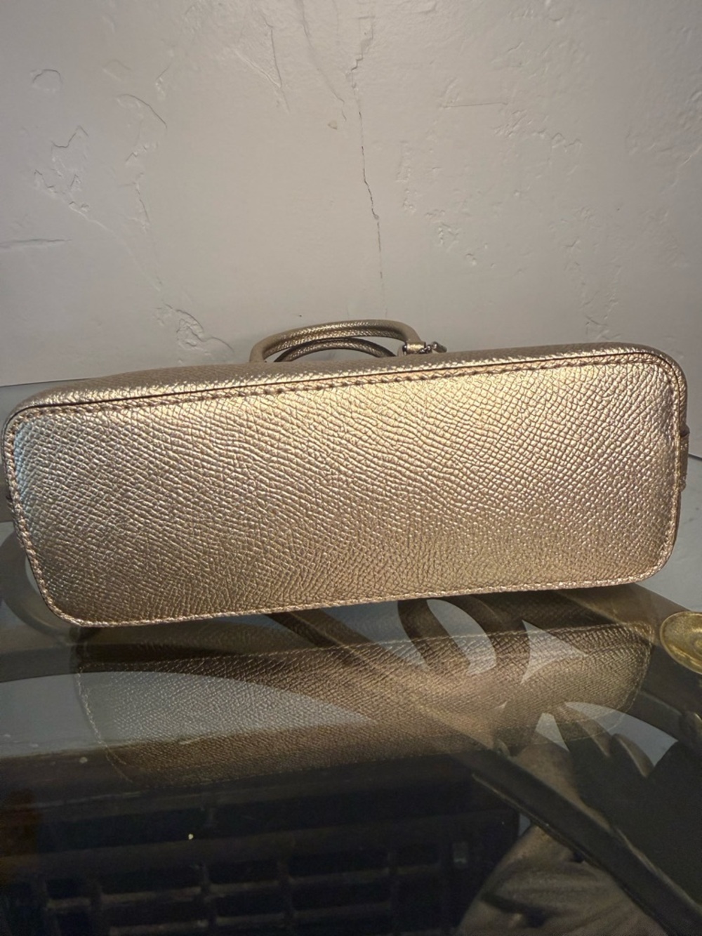 Coach Metallic Gold Mini Dome Satchel NWT - Picture 6 of 6